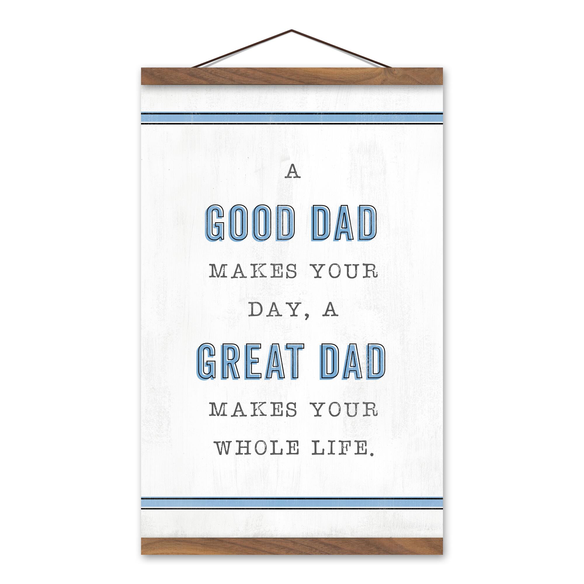 Good Great Dad Teak Hanging Canvas